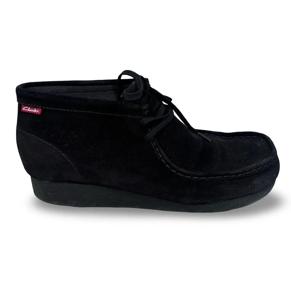 Clarks Wallabee Boot Mens 11 M Black Suede Chukka Moccasin Toe 78731 07/07